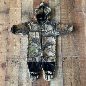 Molehill MT Camo 3/9 Month Bunting Fleece Hooded Full Zip One Piece Snowsuit